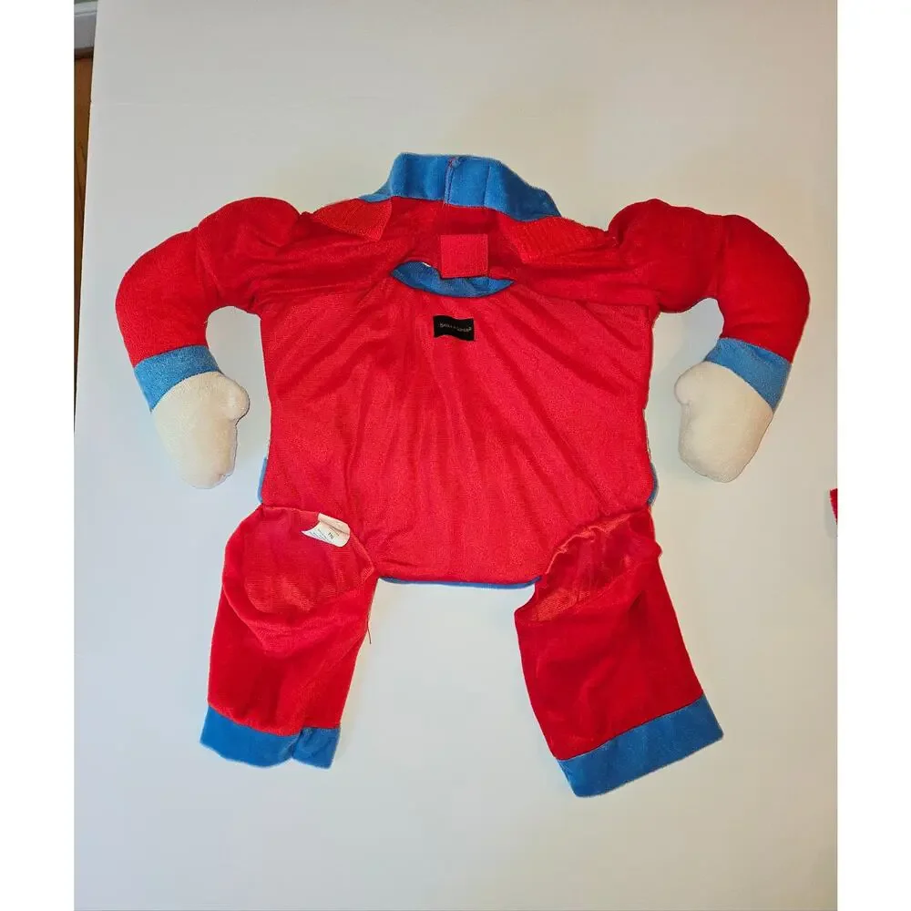 Captain America Dog Costume Red Blue Velour Silver Trim Size XXL